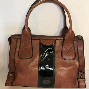 Fossil Vintage (1954) Leather Handbag Shoulder Bag Blk/Brwn